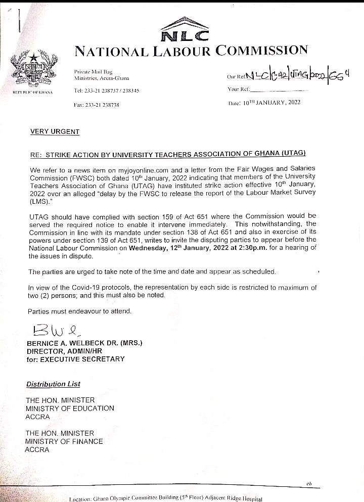 Very Urgent :National Labour Commission invites UTAG and FWSC 4 whatsapp image 2022 01 10 at 163417492283347819395