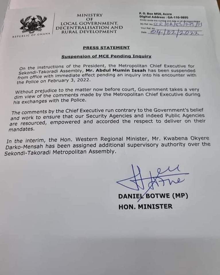 Just IN :Nana Addo Suspend Sekondi Takoradi Mayor with immediate effect 1 fb img 16439835175649004954058735312660
