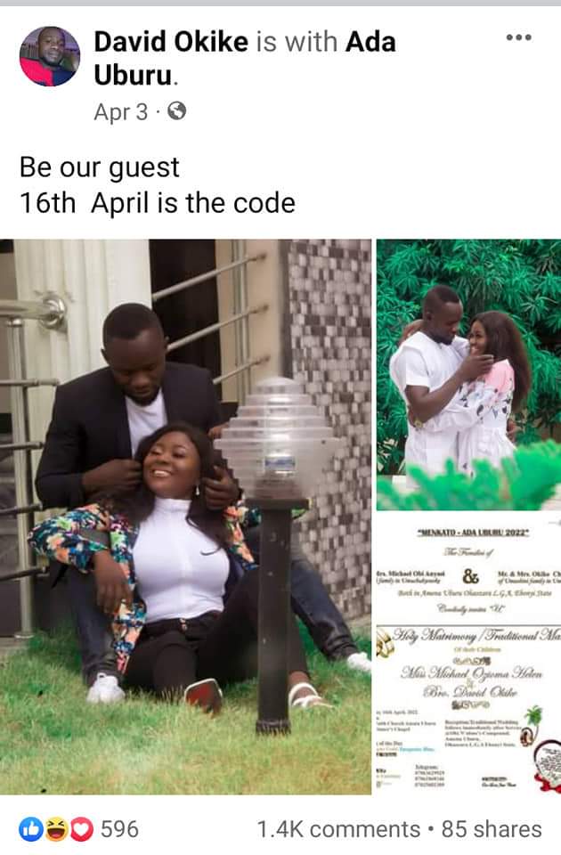 Lady Calls off wedding because the To be husband is an Abuser 2 FB IMG 1649878193990