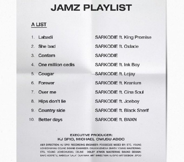 Sarkodie recruits Black Sherif, others on his new 'Jamz' Album 1 image 7