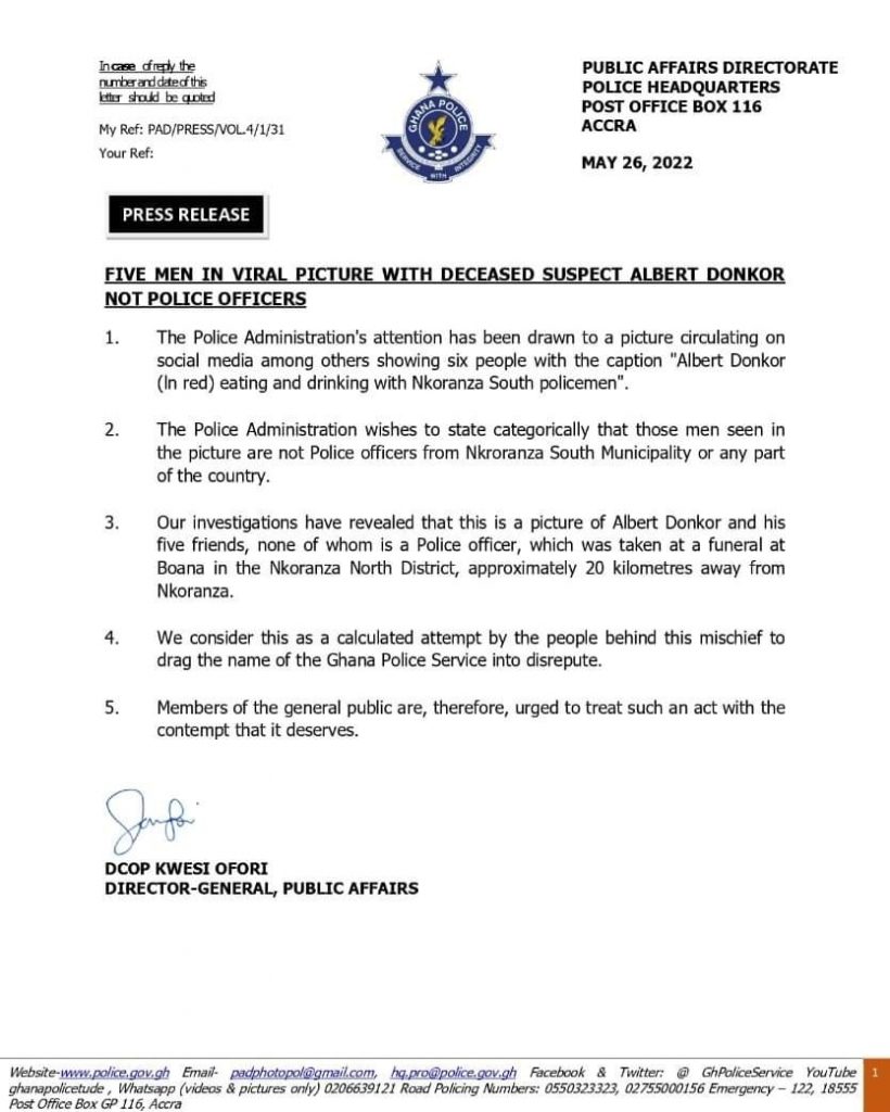 Nkroanza: Five Men in Viral Picture with Deceased Suspect Albert Donkor not Police Officers 3