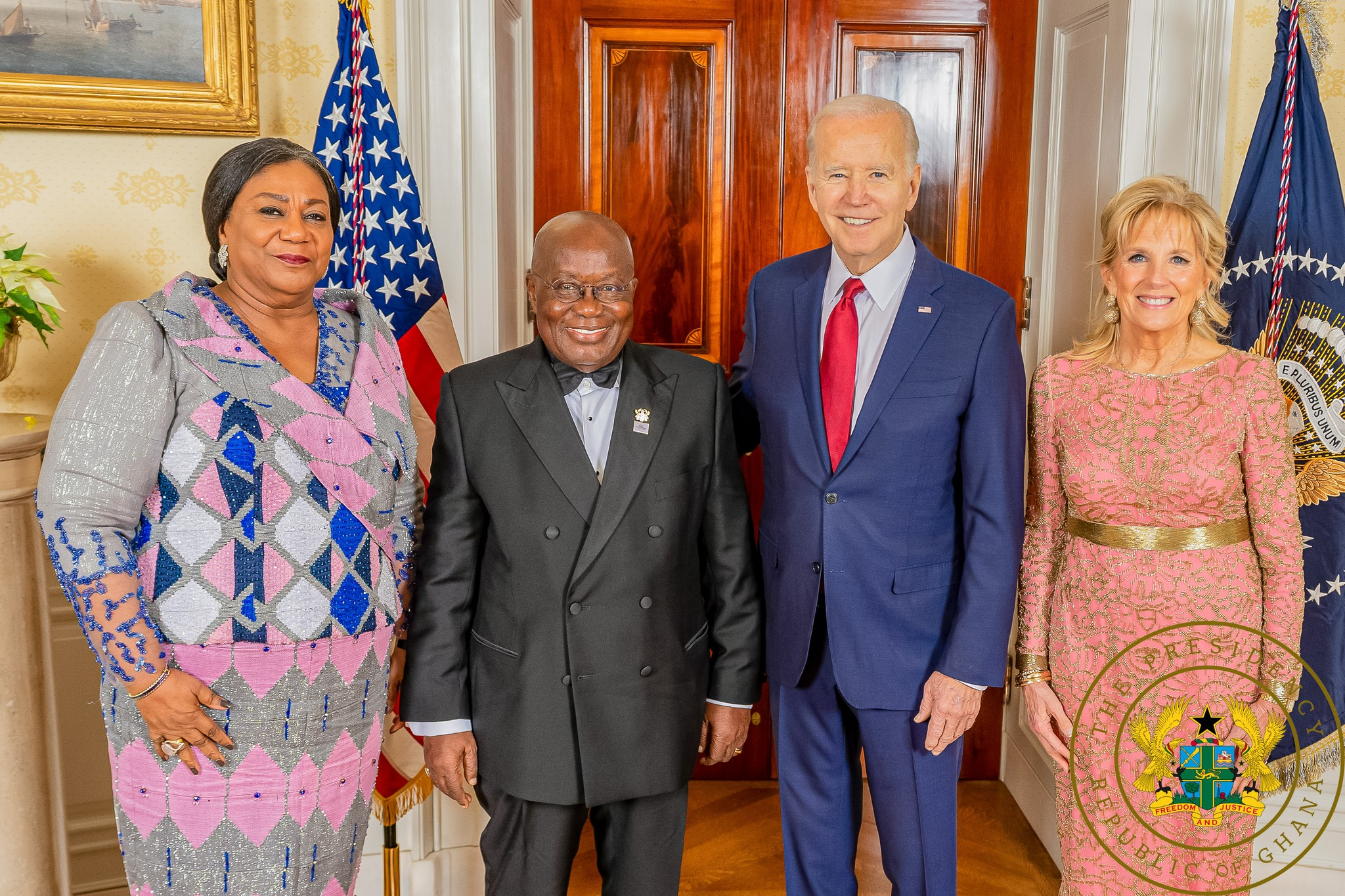 Nana Addo and Rebecca meet Joe and Jill Biden in the White House 1