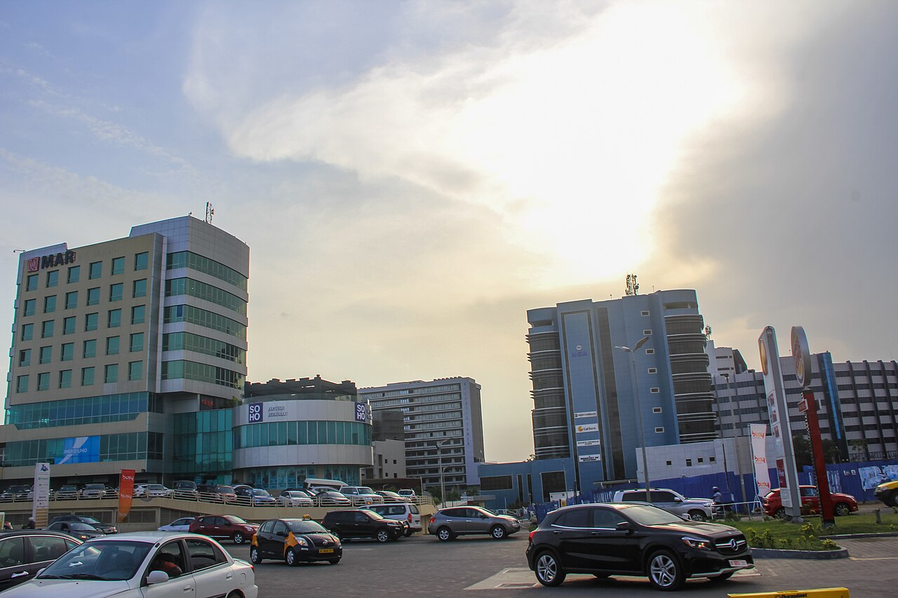 Modern residential and commercial buildings in Accra representing Ghana's real estate sector